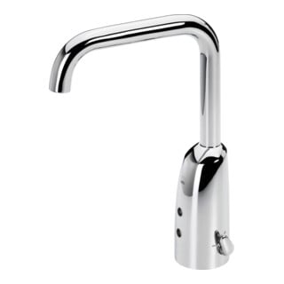 Hansa Robinet de lavabo infrarouge HANSAELECTRA Batt, sans garniture vidage, bec 170 mm, chromé