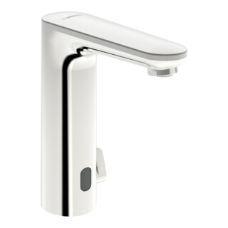 Hansa Robinet infrarouge pour lavabo HANSAELECTRA Batt, sans garniture, bec 124 mm, chrome