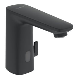 Hansa Robinet lavabo infrarouge HANSAELECTRA SAFETY mat-noir, alimentation secteur, portée 117 mm