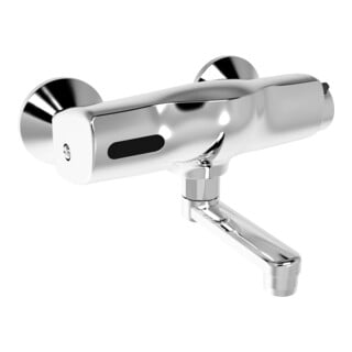 Hansa Robinet mural infrarouge pour lavabo HANSAELECTRA à pile, portée 150 mm, chrome