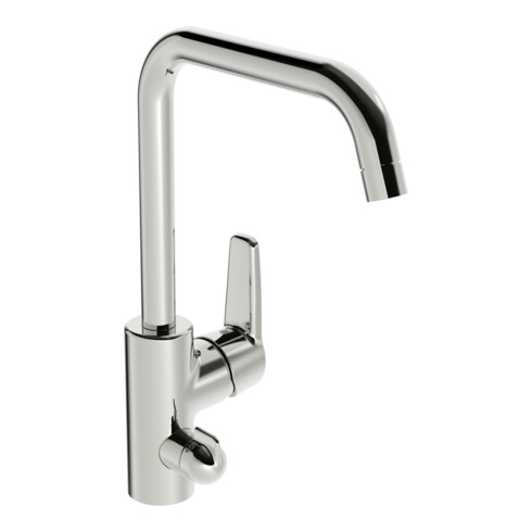 Hansa Spültisch-Einhebelmischer HANSAPOLO m mech GA-Vtl., schw, Ausl. 200mm, chr