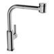 Hansa Spültisch-Einhebelmischer HANSARONDA Ausz-br., schw, 2-Str, Ausl. 221mm, chr-1