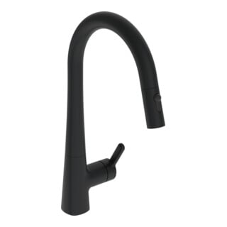 Hansa Spültisch-Einhebelmischer HANSADESIGNO Style seitenbedient, 2strg, A 231mm, matt-sw