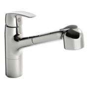 Hansa Spültisch-Einhebelmischer HANSAPINTO Ausz-br., 2-Str, schw, Ausl. 231mm, chr-1