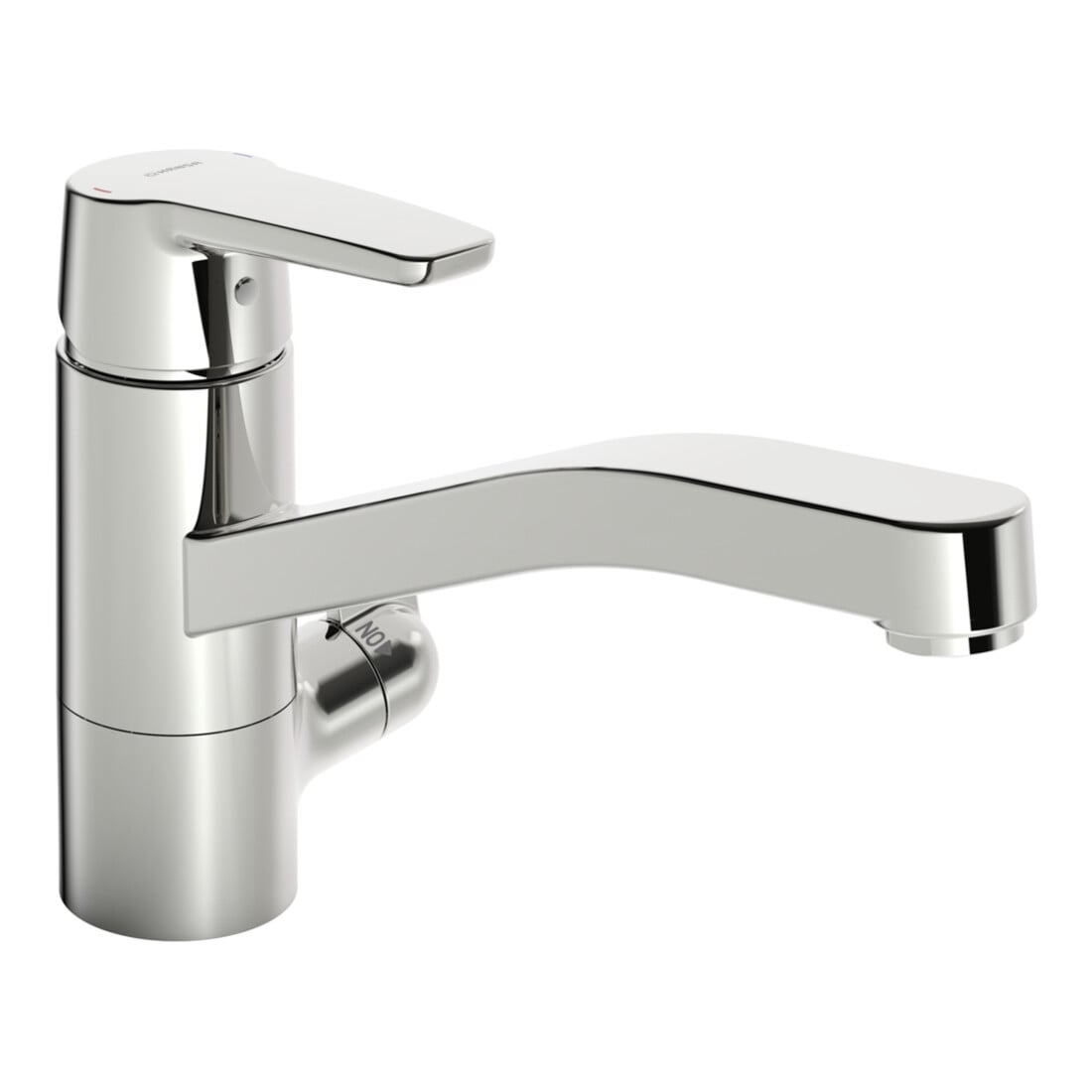 Hansa Spültisch-Einhebelmischer HANSAPOLO m mech GA-Vtl., schw, Ausl. 215mm, chr