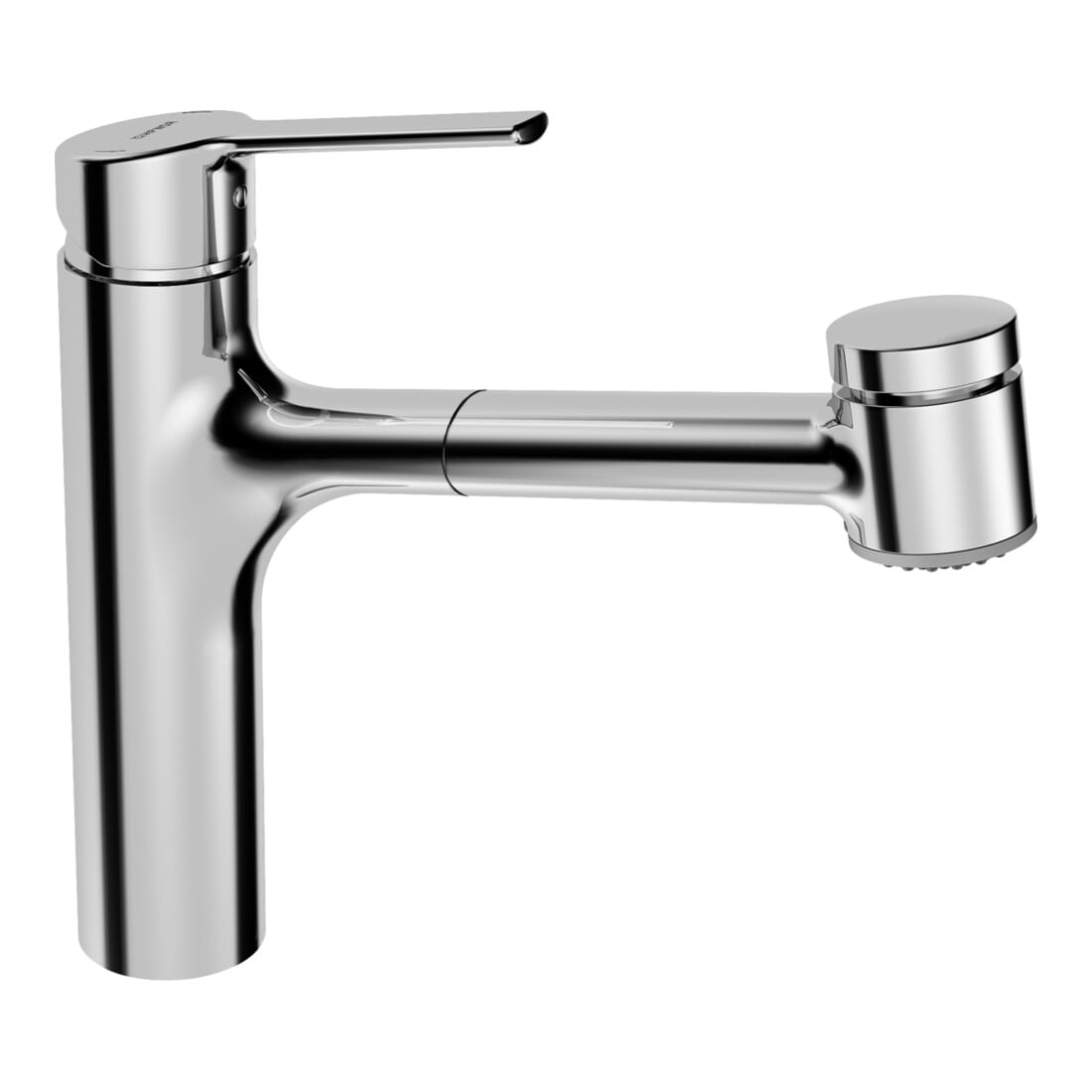 Hansa Spültisch-Einhebelmischer HANSARONDA Ausz-br., Druckumst., schw, A. 200, chr