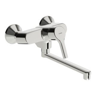 Hansa Spültisch-Wandeinhebelmischer HANSAPALENO schwenkbar, Ausladung 284mm, chrom