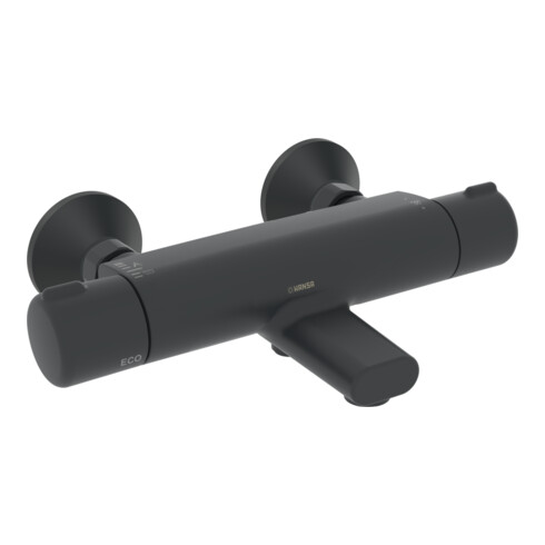Hansa Thermostat de baignoire HANSAMICRA AP, connexion S, sortie 159 mm, noir mat