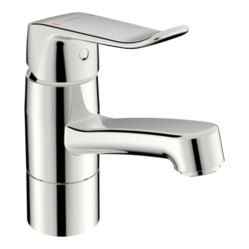Hansa Waschtisch-Einhebelmischer HANSACARE o Ablg, schw, Heb. lg, Ausl. 133mm, chr