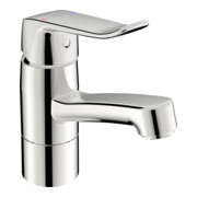 Hansa Waschtisch-Einhebelmischer HANSACARE o Ablg, schw, Heb. lg, Ausl. 133mm, chr
