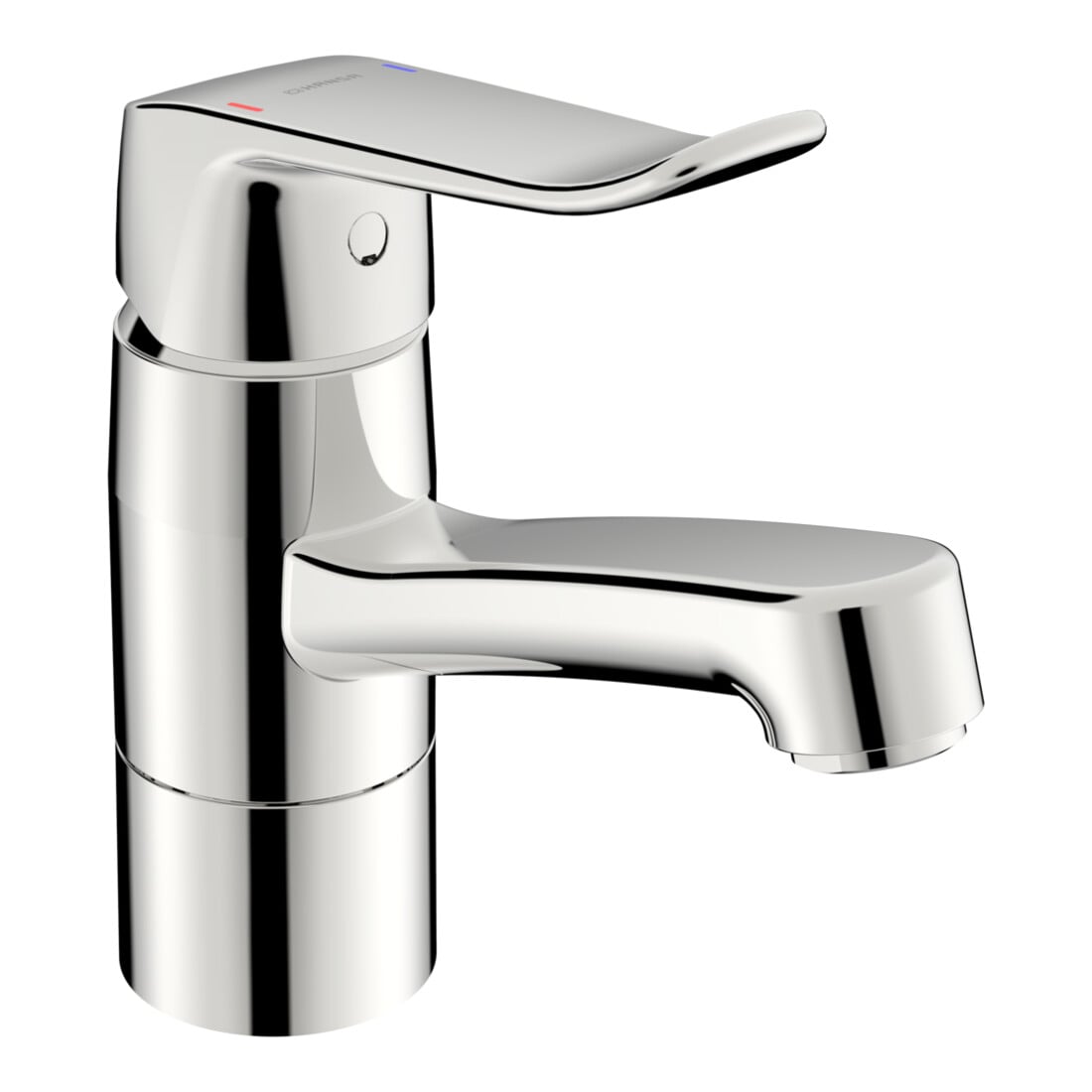 Hansa Waschtisch-Einhebelmischer HANSACARE o Ablg, schw, Heb. lg, Ausl. 133mm, chr
