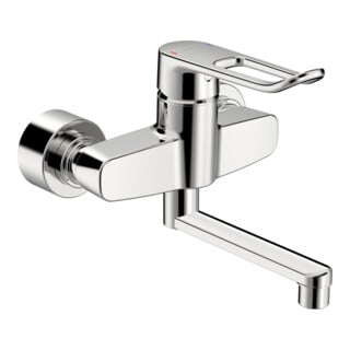 Hansa Waschtisch-Einhebelmischer HANSACLINICA Ausladung 227mm, Wandmontage, chrom