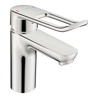 Hansa Waschtisch-Einhebelmischer HANSACLINICA o Abl.-Garn., Bügelh, Ausl. 114mm, chrom
