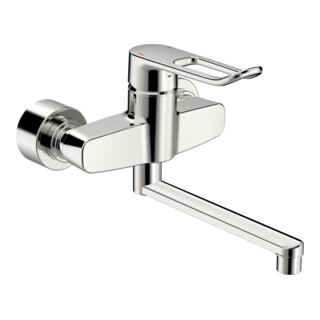 Hansa Waschtisch-Einhebelmischer HANSACLINICA Wandmont., Bügelh, Ausl. 277mm, chrom