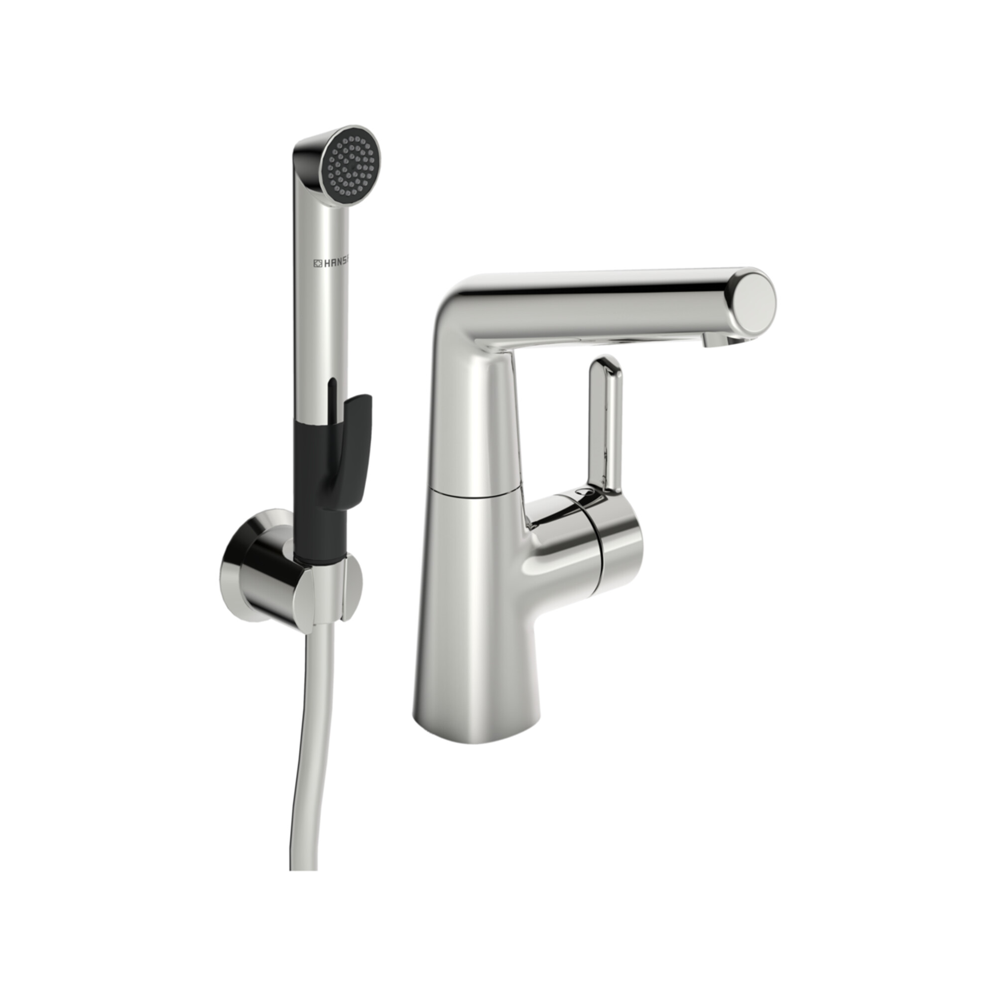 Hansa Waschtisch-Einhebelmischer HANSADESIGNO Style He stl, o Abl-Garnitur, Ausl. 151mm, chr