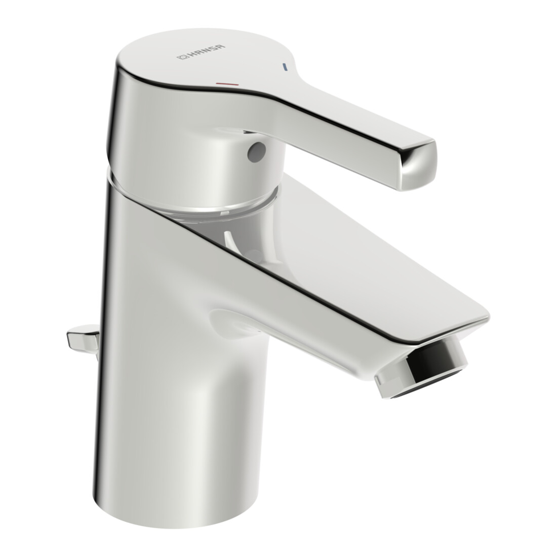 Hansa Waschtisch-Einhebelmischer HANSAPALENO m Ablaufgarnitur, Ausladung 103mm, chrom