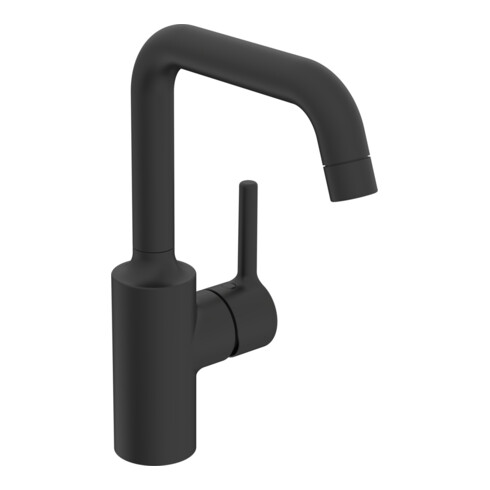 Hansa Waschtisch-Einhebelmischer HANSAVANTIS o. Abl.garn, Ausl. 152mm, matt-schwarz