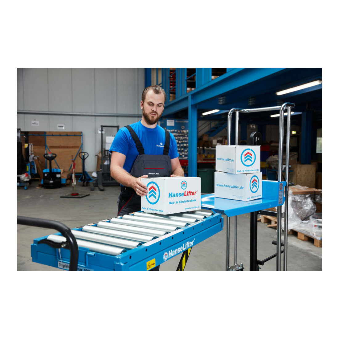 HanseLifter Hubtischwagen mit Rollenbahn, Tragf.: 500 kg, Typ: SPR500