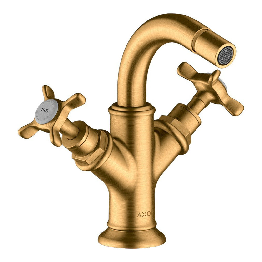 hansgrohe 2-G-Bidet-Armat Axor Montreux A 104mm, m Kreuz, ZugstAblGar, b gol opt