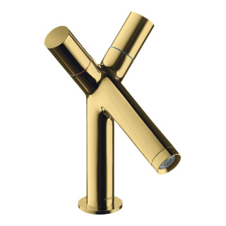 hansgrohe 2-G-Waschtischarmatur 80 Axor Starck A 105mm, m HG, ZugstAblGar, pol. gol opt
