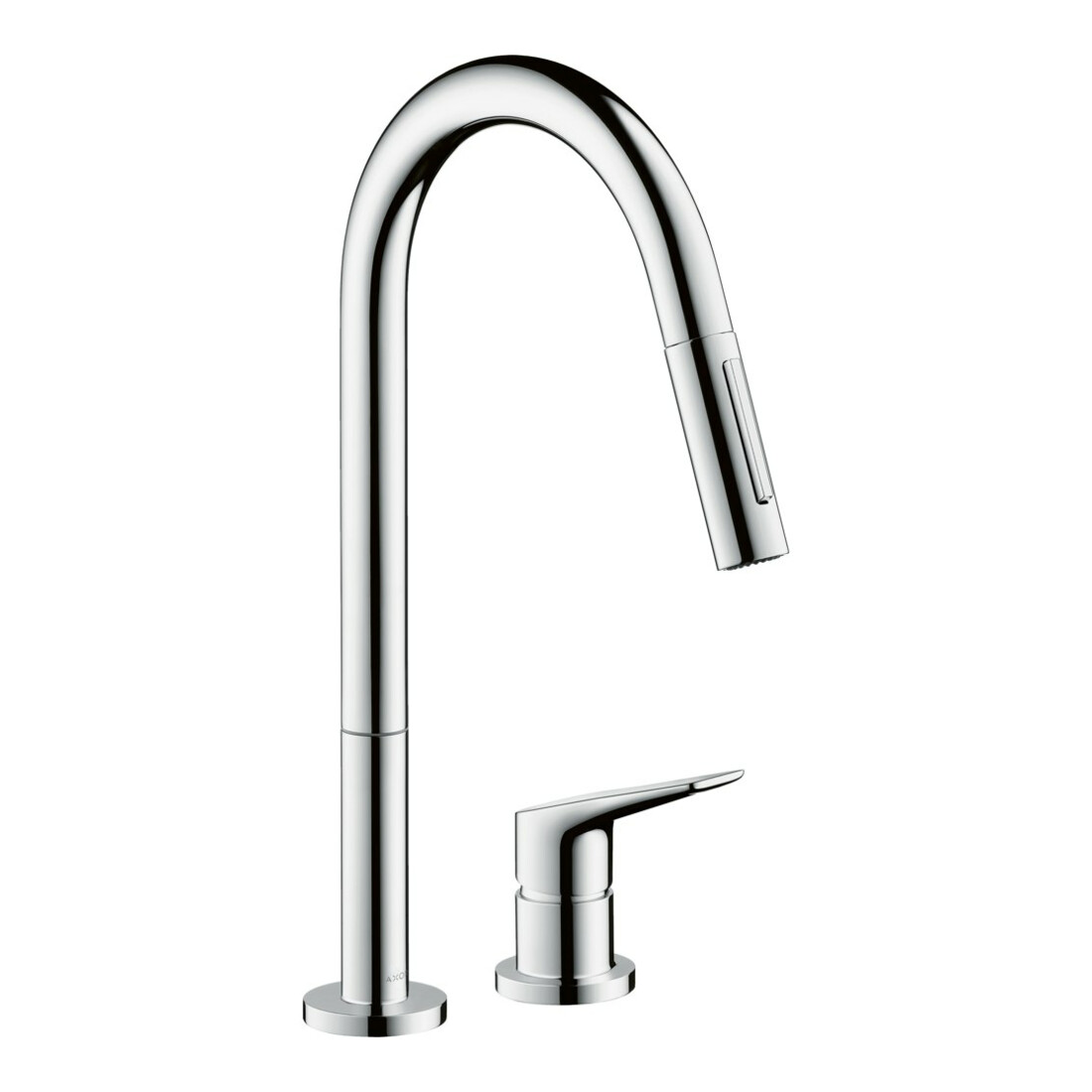 hansgrohe 2-Loch-Spültisch-Einhebelmischer 220 Axor Citterio M mit Ausziehbrause, chrom
