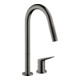 hansgrohe 2-Loch-Spültisch-Einhebelmischer 220 Axor Citterio M mit Ausziehbrause, polished black chrome-1