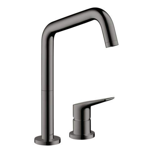 hansgrohe 2-Loch-Spültisch-Einhebelmischer 240 Axor Citterio M m Schwenkauslauf, polished black chrome