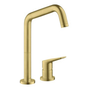 hansgrohe 2-Loch-Spültisch-Einhebelmischer 240 Axor Citterio M mit Schwenkauslauf, brushed brass