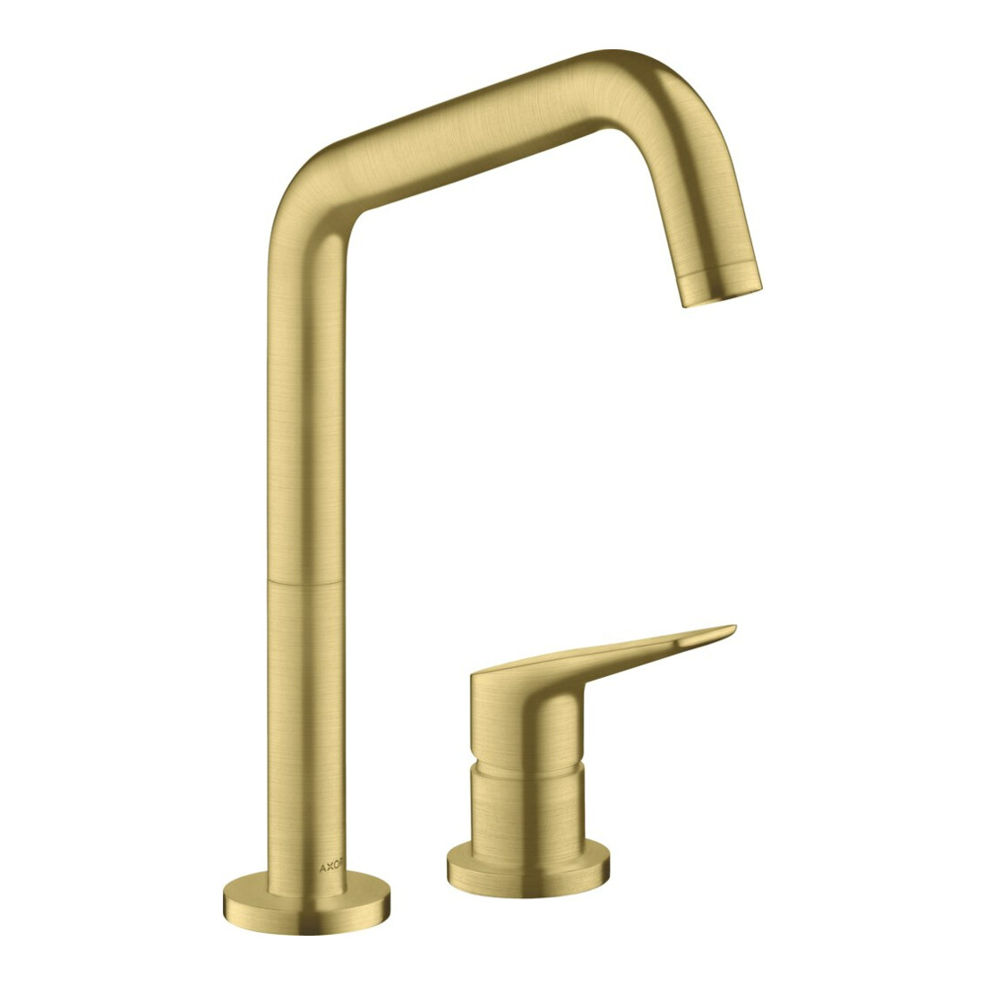 hansgrohe 2-Loch-Spültisch-Einhebelmischer 240 Axor Citterio M mit Schwenkauslauf, brushed brass