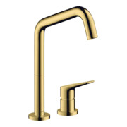 hansgrohe 2-Loch-Spültisch-Einhebelmischer 240 Axor Citterio M mit Schwenkauslauf, polished gold optic