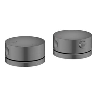 hansgrohe 2-Loch-Wannenrandarmatur Axor One Thermostat brushed black chrome