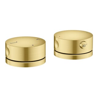 hansgrohe 2-Loch-Wannenrandarmatur Axor One Thermostat brushed brass