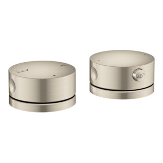 hansgrohe 2-Loch-Wannenrandarmatur Axor One Thermostat brushed nickel