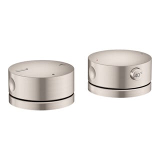 hansgrohe 2-Loch-Wannenrandarmatur Axor One Thermostat Edelstahl Finish