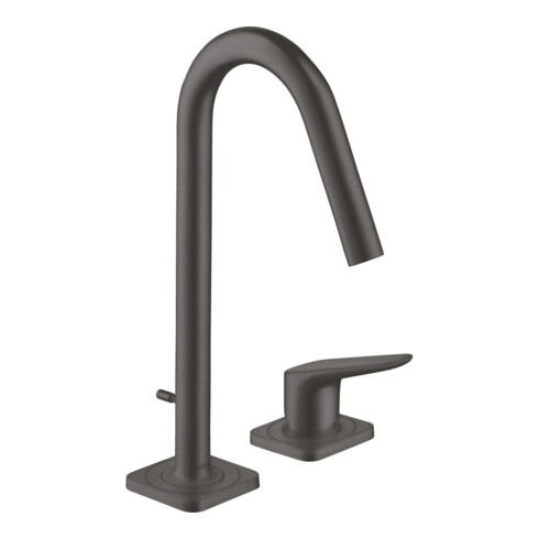 hansgrohe 2-Loch-Waschtischarmatur 160 Axor Citterio M A 135mm, m Zugst.Abl.Gar., brush. bla vc