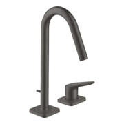 hansgrohe 2-Loch-Waschtischarmatur 160 Axor Citterio M A 135mm, m Zugst.Abl.Gar., brush. bla vc