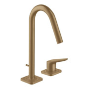 hansgrohe 2-Loch-Waschtischarmatur 160 Axor Citterio M A 135mm, m Zugst.Abl.Gar., brush. bron
