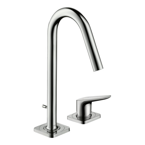 hansgrohe 2-Loch-Waschtischarmatur 160 Axor Citterio M A 135mm, m Zugst.Abl.Gar., Edelstahl-Optik
