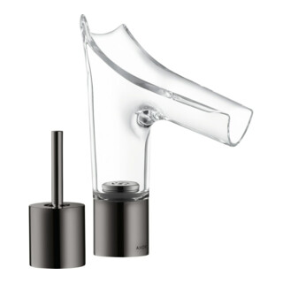 hansgrohe 2-Loch-Waschtischarmatur Axor Starck V 110 m Ablaufgarnitur, polished black chrome