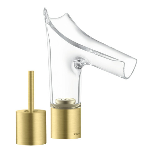 hansgrohe 2-Loch-Waschtischarmatur Axor Starck V 110 mit Ablaufgarnitur, brushed brass