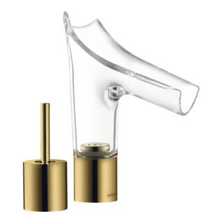 hansgrohe 2-Loch-Waschtischarmatur Axor Starck V 110 mit Ablaufgarnitur, polished gold optic