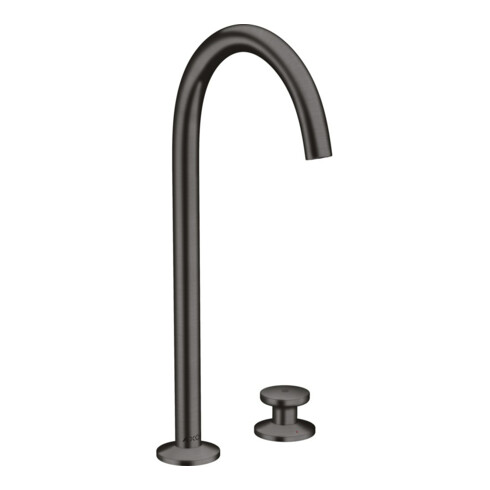 hansgrohe 2-Loch-Waschtischarmatur Sel. 260 Axor One A 165mm, m Pus-Op-Abl, brush. bla vc