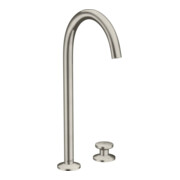 hansgrohe 2-Loch-Waschtischarmatur Sel. 260 Axor One A 165mm, m Pus-Op-Abl, Edelstahl-Optik