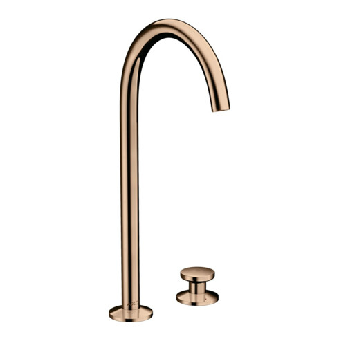 hansgrohe 2-Loch-Waschtischarmatur Sel. 260 Axor One A 165mm, m Pus-Op-Abl, pol. r gol