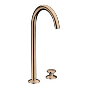 hansgrohe 2-Loch-Waschtischarmatur Sel. 260 Axor One A 165mm, m Pus-Op-Abl, pol. r gol