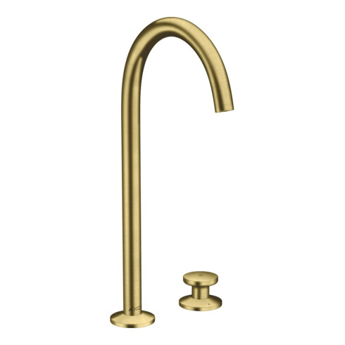 hansgrohe 2-Loch-Waschtischarmatur Sel. 260 Axor One A 165mm, m Push-Open-Ablaufg., brush. br