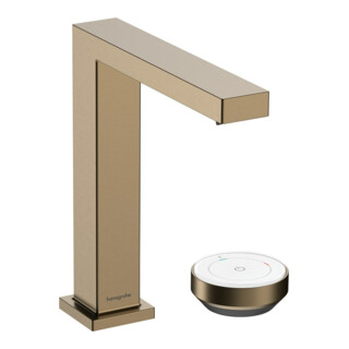hansgrohe 2-Loch-Waschtischarmatur Tecturis E m Abl.garn, CoolStart, brushed bronze