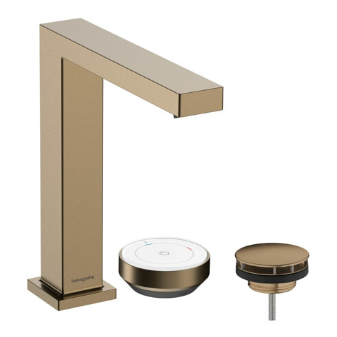 hansgrohe 2-Loch-Waschtischarmatur Tecturis E m Abl.garn, CoolStart, brushed bronze