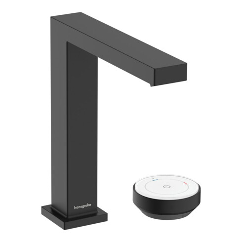 hansgrohe 2-Loch-Waschtischarmatur Tecturis E m Ablaufgarnitur, CoolStart, mattschwarz