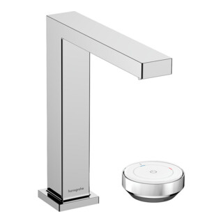 hansgrohe 2-Loch-Waschtischarmatur Tecturis E mit Ablaufgarnitur, CoolStart, chrom